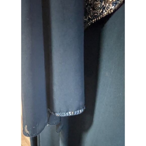 Beaded Gown Blue With Scarf Size 16  Vintage - Picture 5 of 16